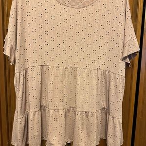 Pink eyelet top